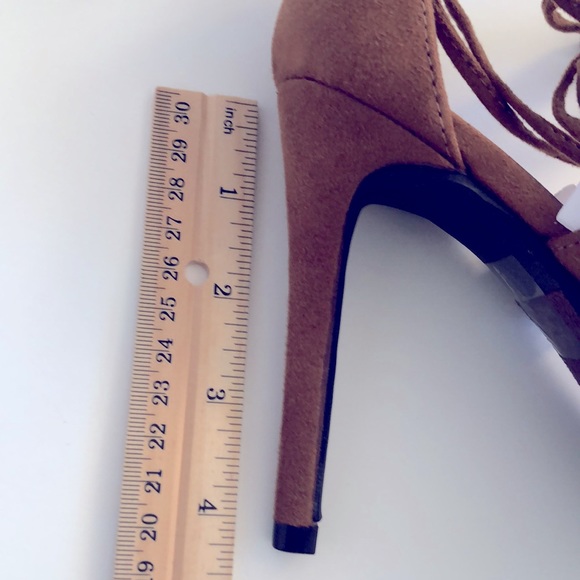 New Glam Brown Lace-up Heels - Picture 4 of 6